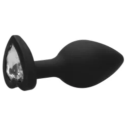 Ouch! Plug Bijou Anal silicone Heart Noir 6 x 2.8 cm